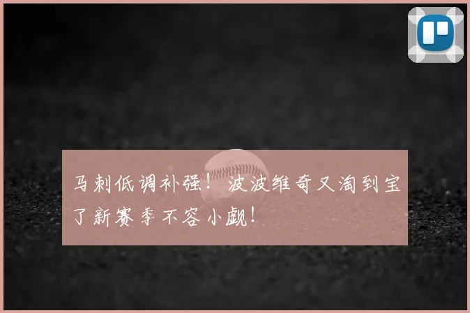 马刺低调补强!波波维奇又淘到宝了新赛季不容小觑!